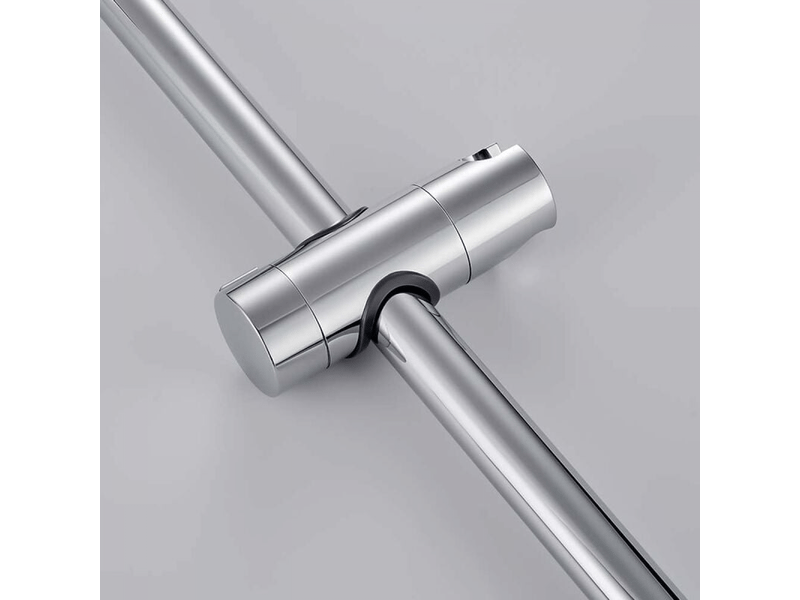 Support de pommeau de douche de salle de bain, pince de douchette réglable, chrome - Conforama E