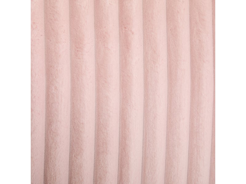 Fauteuil avec pouf rond et cinq coussins, dossier et accoudoirs rembourrés pour salon en velours côtelé rose - Conforama E