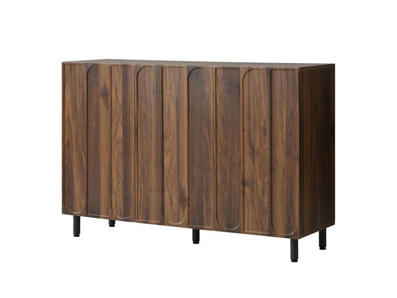  Buffet meuble à chaussures 3 portes étagères réglables noyer 120 x 37 x 80 cm  - Conforama B