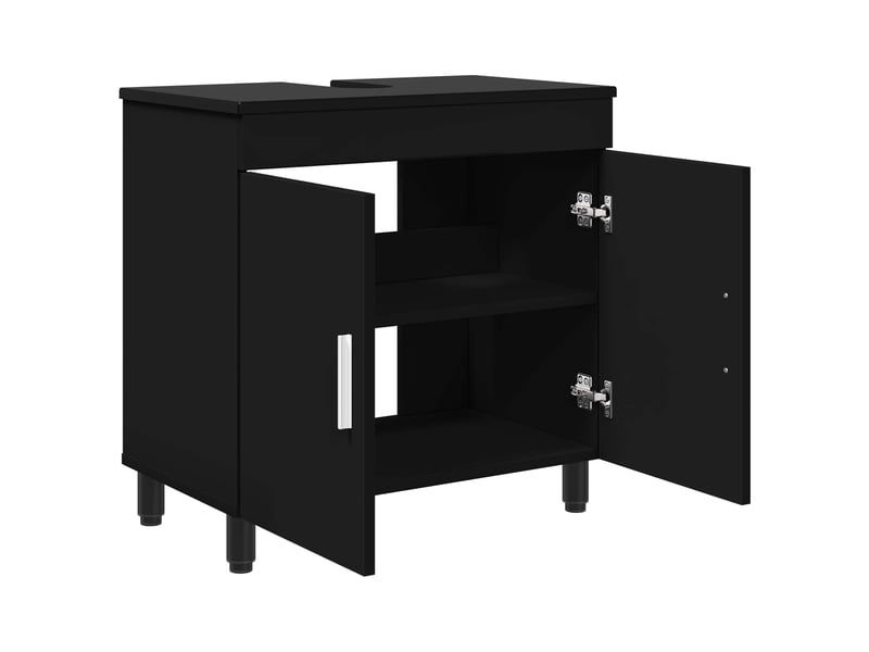 Unité de vanité de salle de bain, meuble de rangement noir 60x35x60 cm shl9967 - Conforama D