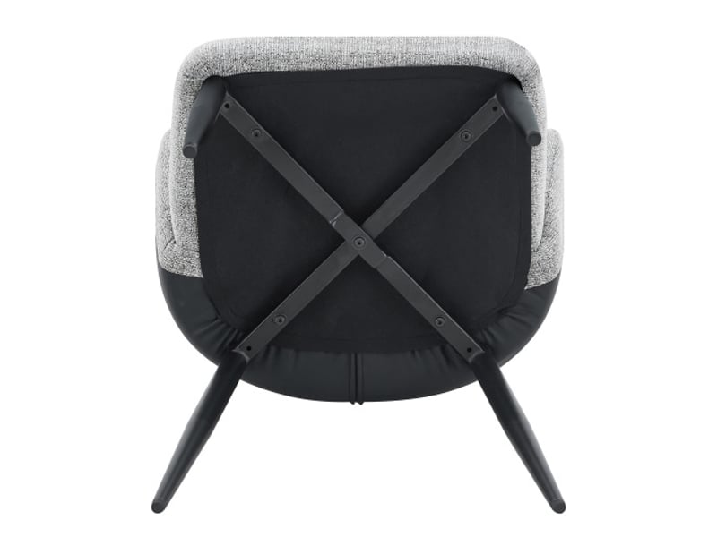  Lot de 2 chaises en tissu gris, dossier bicolore gris et noir, pieds métalliques croisés, hauteur 83 cm  - Conforama E