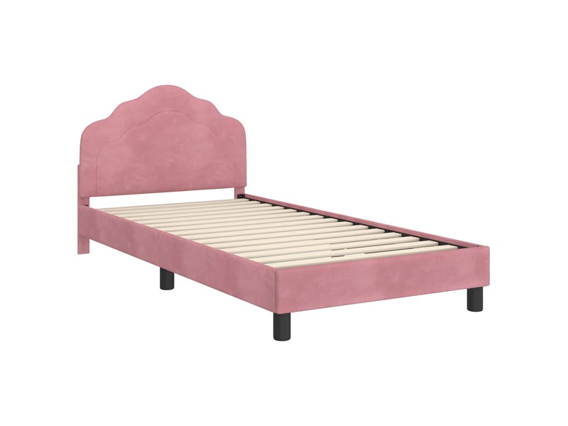  Cadre de lit pour enfants - lit jeune avec tête de lit rose 80 x 200 cm  - Conforama D