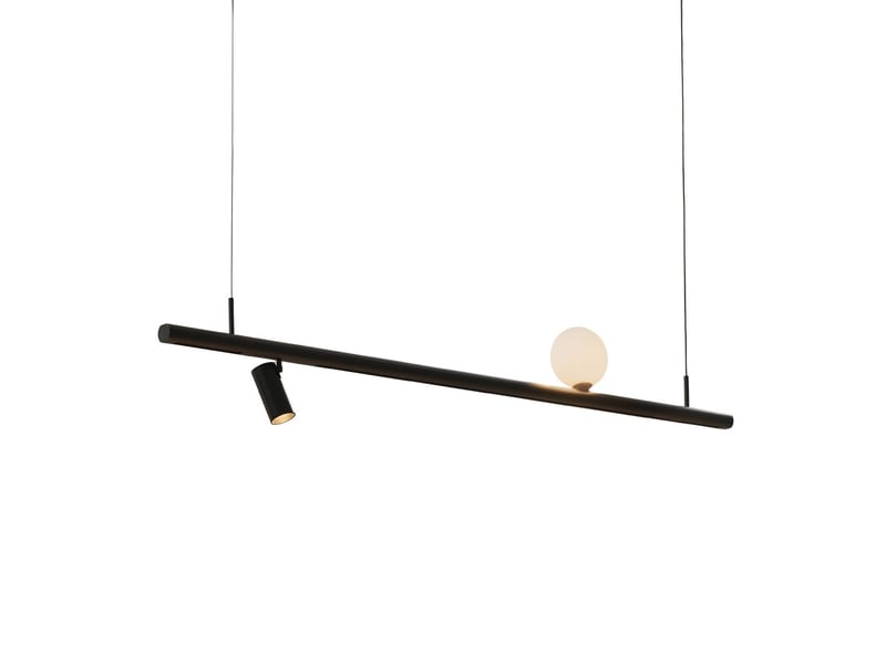 Suspension noire design système magnétique spot et boule led 10w - lyne Lyne - Conforama A
