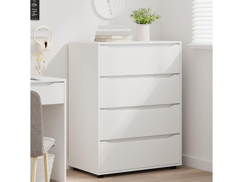 Armoires de rangement salon 80 x 48 x 105 cm bois d'ingénierie blanc  - Conforama E