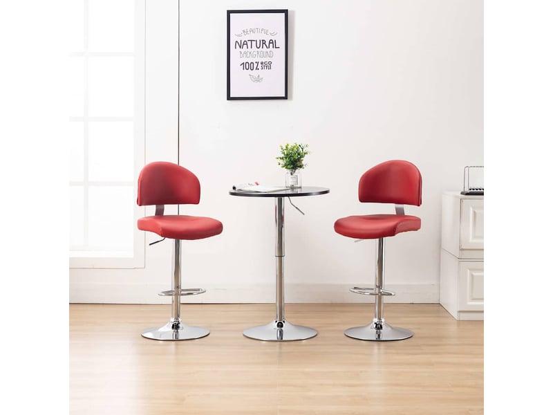  Lot de 2 tabouret de bar, chaise de bar rouge bordeaux similicuir shl11846  - Conforama B