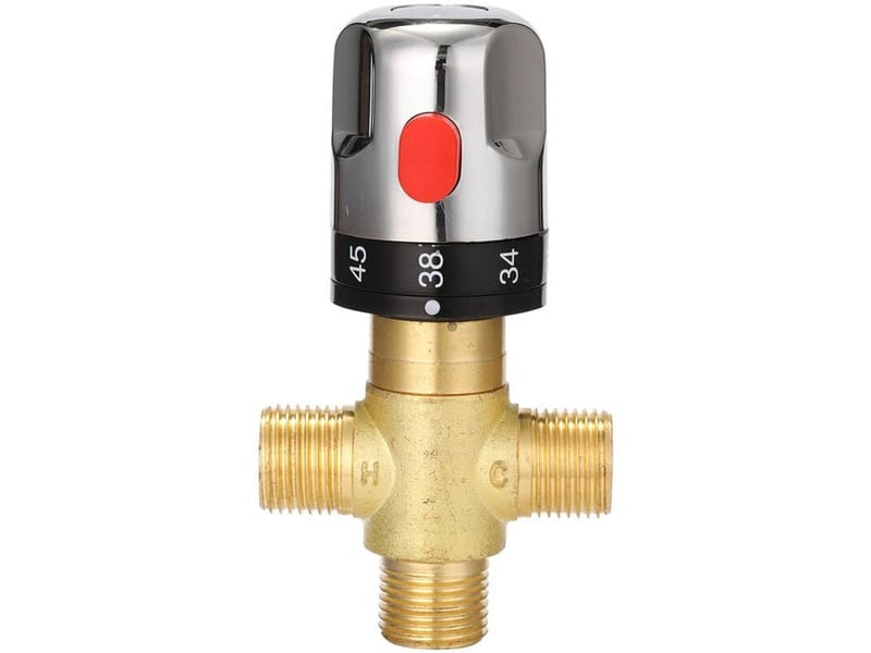  Mitigeur thermostatique réglable de salle de bain mélangeur d'eau en laiton vanne de contrôle de température de mélange d'eau chaudefroide XLH-ZLS-013702ZLS - Conforama A