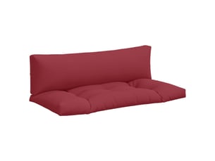Lot de 2 coussins de palette, coussins de canapé rouge bordeaux tissu cf59605