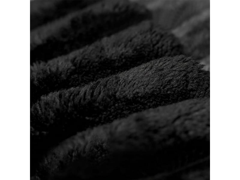  Pouf noir en velours côtelé repose-pieds pour salon 65x60x38cm  - Conforama D