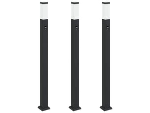 Lot de 3 borne lumineuse avec détecteur 110 cm noir ip44