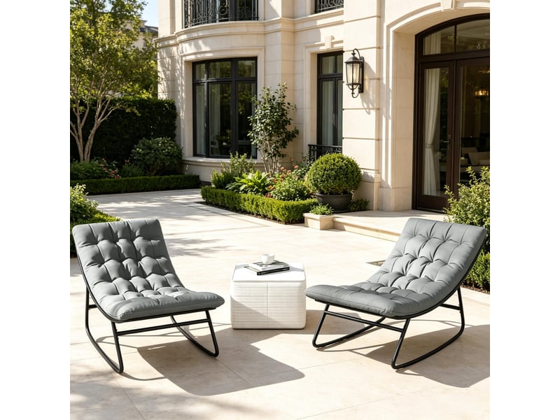 Lot de 2 fauteuils à bascule lounge confortables, design élégant et polyvalent - Conforama B