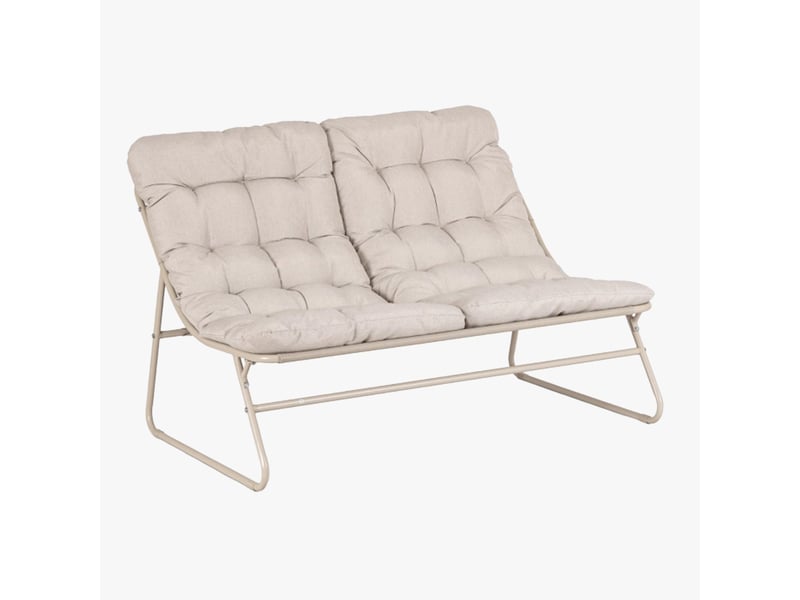  Ensemble de mobilier de jardin 4 places avec table en métal beige  - Conforama D