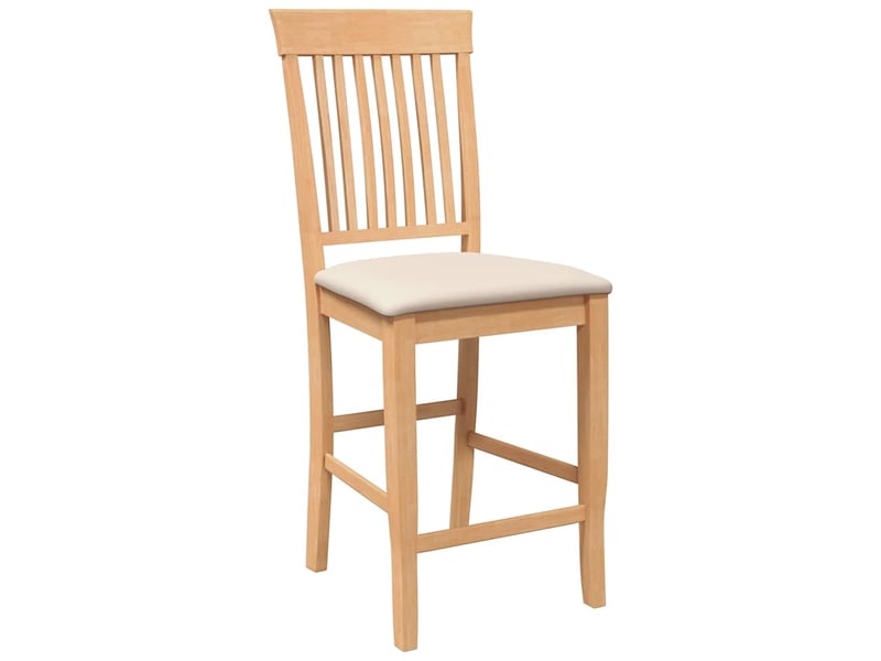  Lot de 2 tabouret de bar avec coussins en bois massif naturel et caoutchouc shl64627  - Conforama D