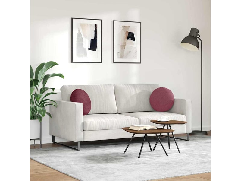 Lot de 2 coussins de siège, coussins décoratifs tissu bordeaux ø40 x 13 cm cf59778  - Conforama D