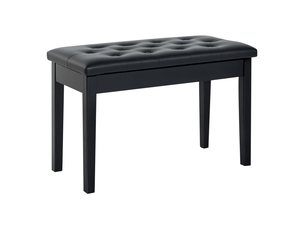 Banquette tabouret siège pour piano avec coffre de rangement pied bois caoutchouc assise capitonnée noir
