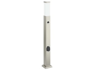Borne lumineuse, lampadaire avec détecteur et prise 80 cm acier inoxydable ip44 shl78135