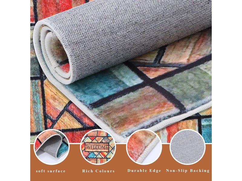  Paillasson d'intérieur 40x60cm, tapis d'entrée intérieur, tapis d'entrée absorbant antidérapant, durable et lavable, tapis d'entrée pour portes, coulo  - Conforama C