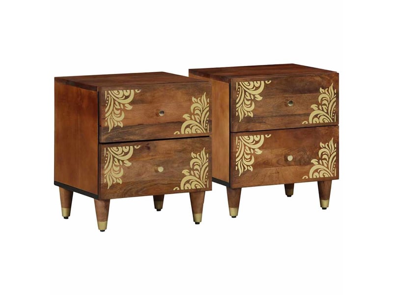  Table de chevet avec tiroir 2 pièces marron miel 40 x 33 x 46 cm  - Conforama B