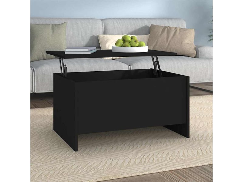  Table basse - table de salon - table à thé noir 80x55,5x41,5 cm bois d'ingénierie  - Conforama B
