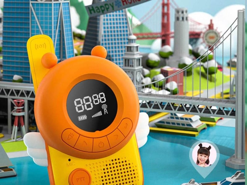  Paire de talkies-walkies pour enfants - 8 canaux pmr446 - lampe torche et vox - design ludique GTK029 - Conforama D