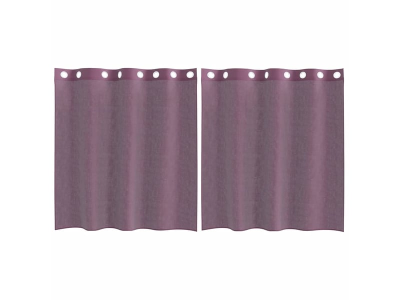 Lot de 2 rideaux en voile, voilages avec œillets violet 140x140 cm cf44436 - Conforama A