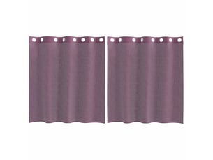 Lot de 2 rideaux en voile, voilages avec œillets violet 140x140 cm cf44436
