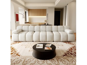 Canapé droit compressé fixe <strong>MODFU</strong> <strong></strong> 3 places Tissu blanc