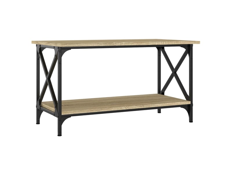  Table basse | table de salon chêne sonoma 80x45x45 cm bois d'ingénierie et fer  - Conforama A