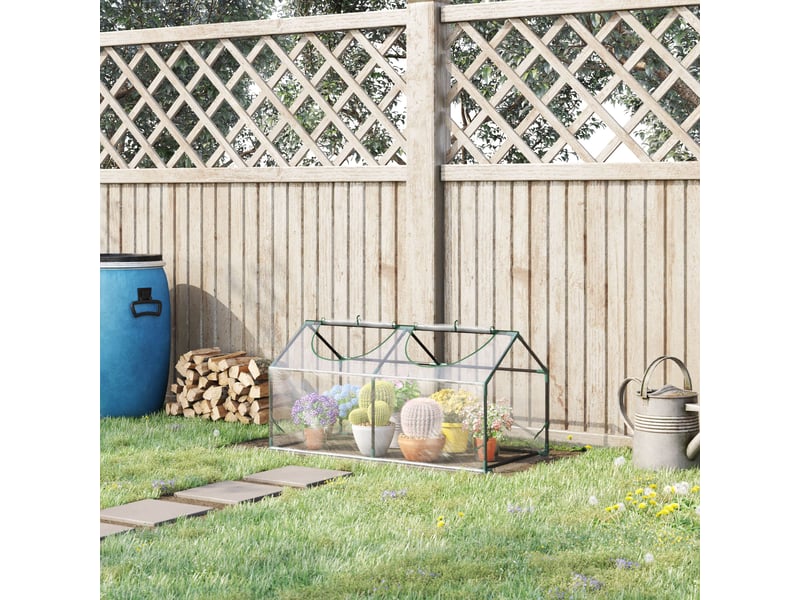  Serre de jardin mini serre 2 fenêtres enroulables couverture en pvc 120 x 60 x 60 cm transparent  - Conforama C