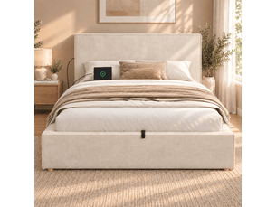 Lit coffre 120x200 cm coloris beige