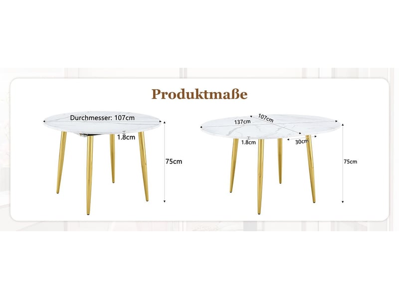 Table à manger extensible table de salle à manger plateau extensible rond extension en forme ovale - Conforama C
