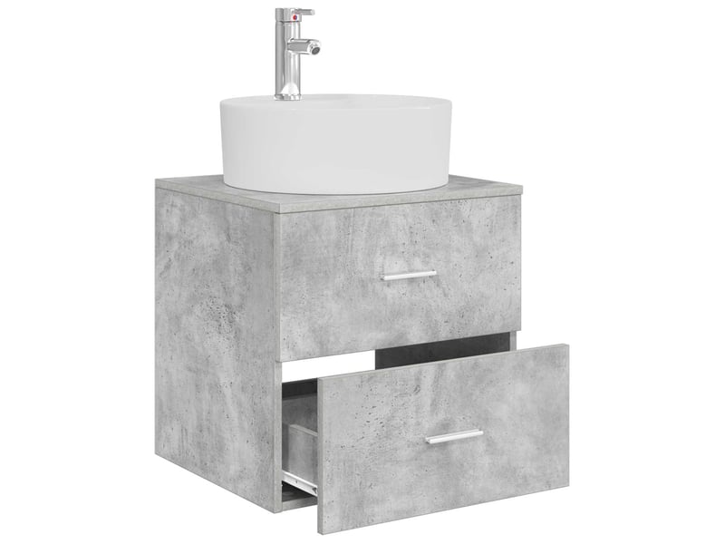  Vanité de lavabo mural, meuble de rangement gris béton 49.5x44.5x65 cm shl5086  - Conforama C
