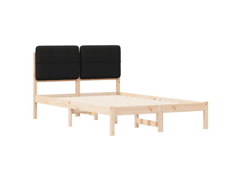  Lit double- lit adulte -  cadre de lit avec tête de lit rembourrée noir 120 x 190 cm  - Conforama C