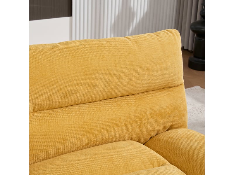 Canapé 2 places en chenille, dossier et accoudoirs réglables, piètement métal, design ergonomique confortable  - Conforama E