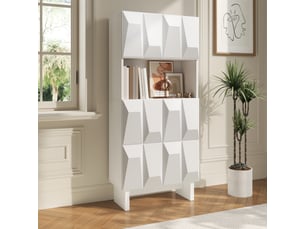 Vitrine coloris blanc 1 étagère(s) OKMYHOME - 60.5 cmx135.5 cm