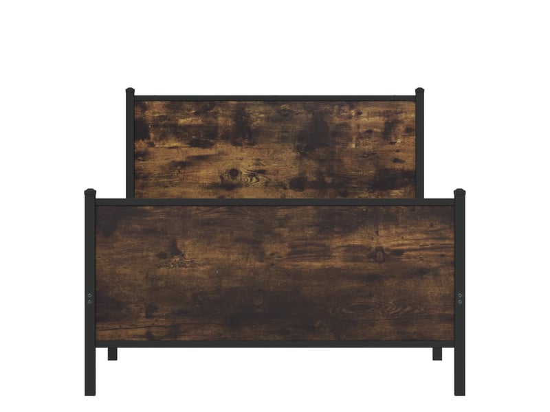  Lit simple- lit adulte -  cadre de lit en métal sans matelas chêne fumé 100x200 cm  - Conforama D