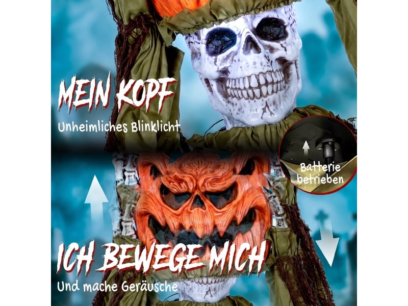 Décoration halloween animée squelette citrouille 173 cm avec lumière et sons homvra  - Conforama D