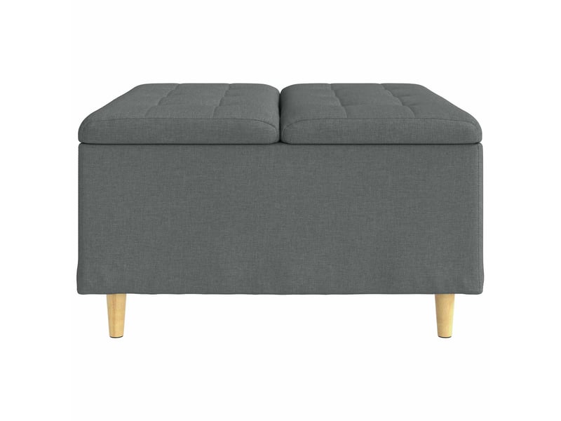  Ottoman, repose pied salon avec rangement gris foncé 80x80x45 cm tissu  - Conforama E