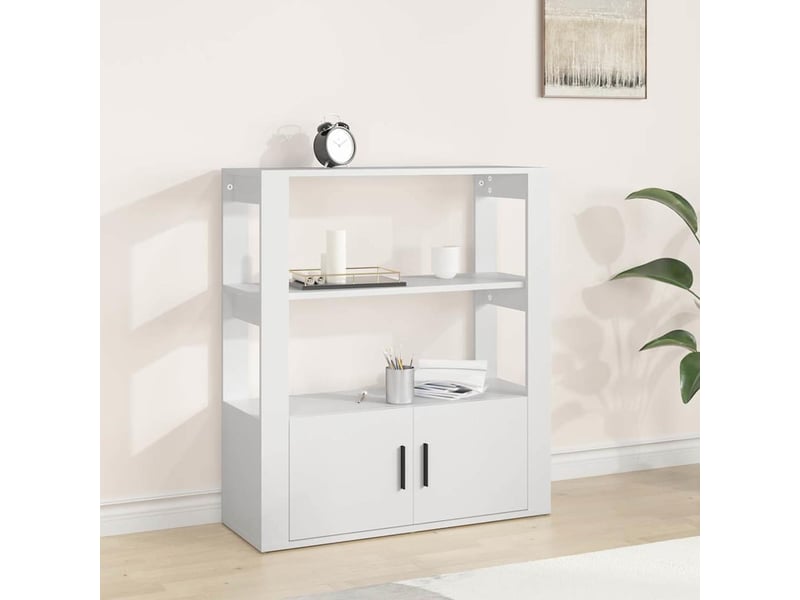  Buffet - bahut - meuble de rangement blanc 80x30x90 cm bois d'ingénierie  - Conforama B