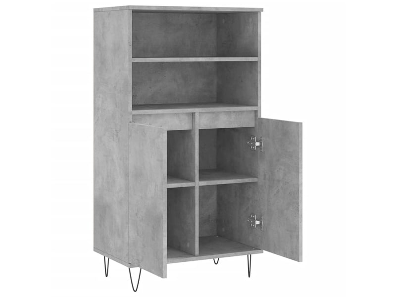  Buffet haut - bahut - meuble de rangement gris béton 60x36x110 cm bois d'ingénierie  - Conforama E