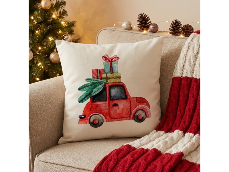  Housse de coussin décorative de noël en polyester duvet  - Conforama B