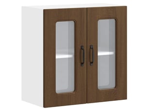 Armoire murale de cuisine et porte en verre kalmar chêne marron shl8627