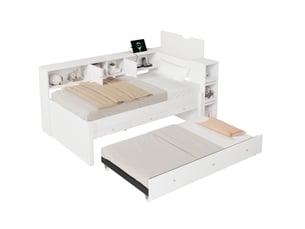 Lit gigogne 90x200 cm    coloris blanc