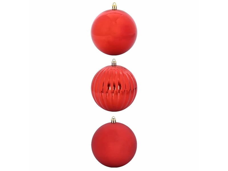  Ensemble de boules de noël xxl 3 pcs rouge ø 25 cm plastique  - Conforama A