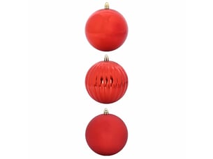 Ensemble de boules de noël xxl 3 pcs rouge ø 25 cm plastique