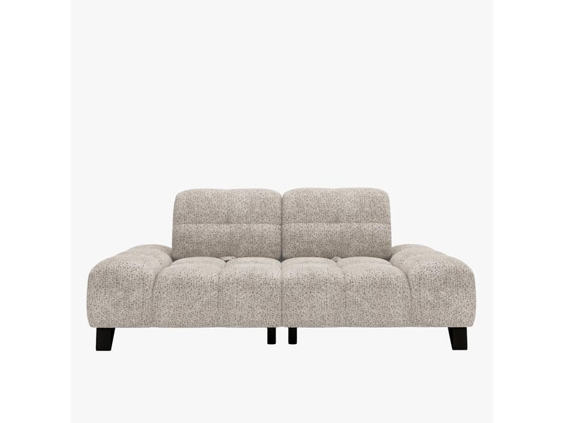 Canapé 2 places avec dossier amovible en tissu beige - Conforama A