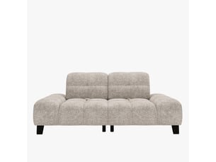 Canapé 2 places avec dossier amovible en tissu beige