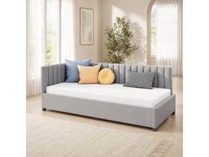Lit banquette 90x200 cm <strong>MAISENTIEL</strong> <strong></strong> coloris gris