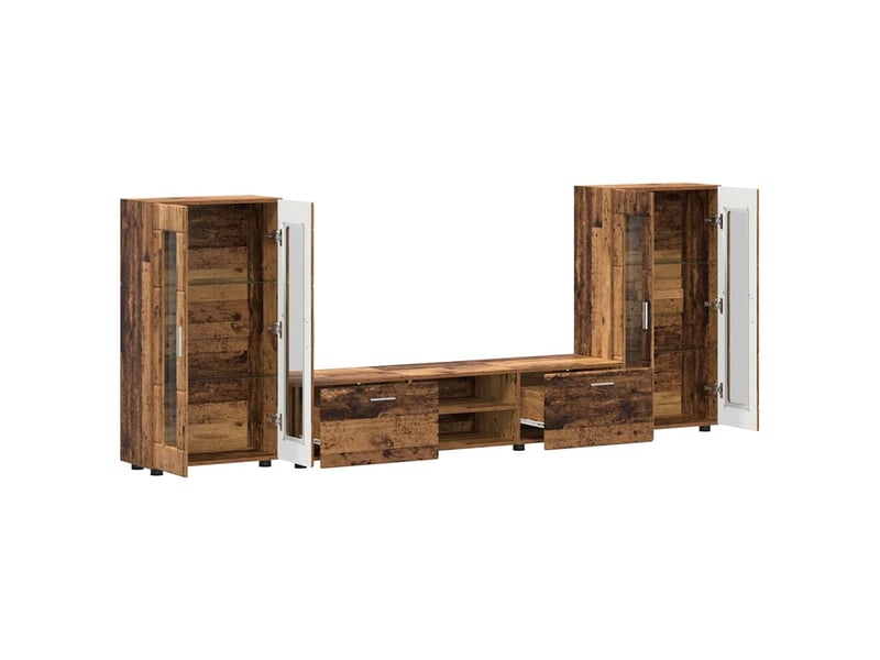  Ensemble meuble tv - banc tv - meuble de rangement florin 3 pcs bois ancien bois d'ingénierie  - Conforama E
