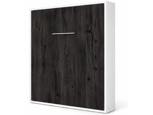 Lit escamotable vertical kola – seulement 34,5cm de profondeur, le confort d’un vrai lit-140x190-cadre blanc-façade carbone