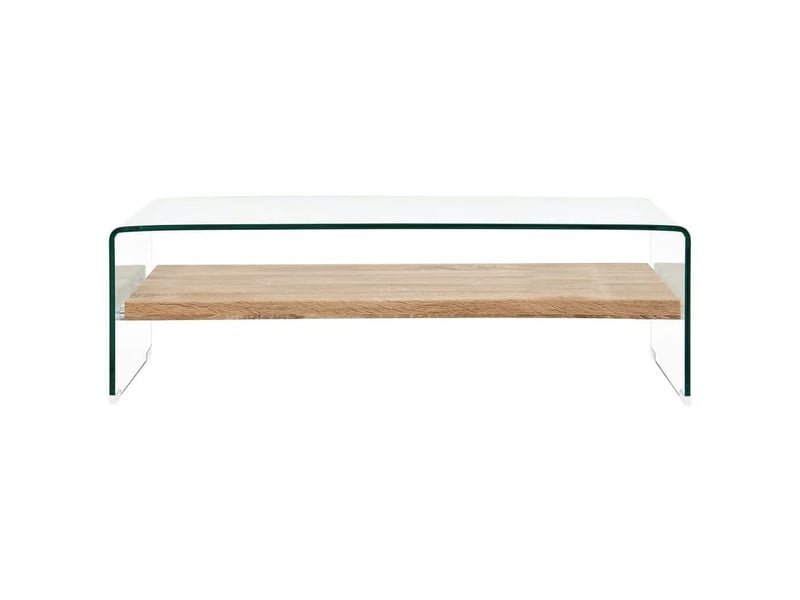  Table basse | table de salon clair 98x45x31 cm verre trempé shl7592  - Conforama B